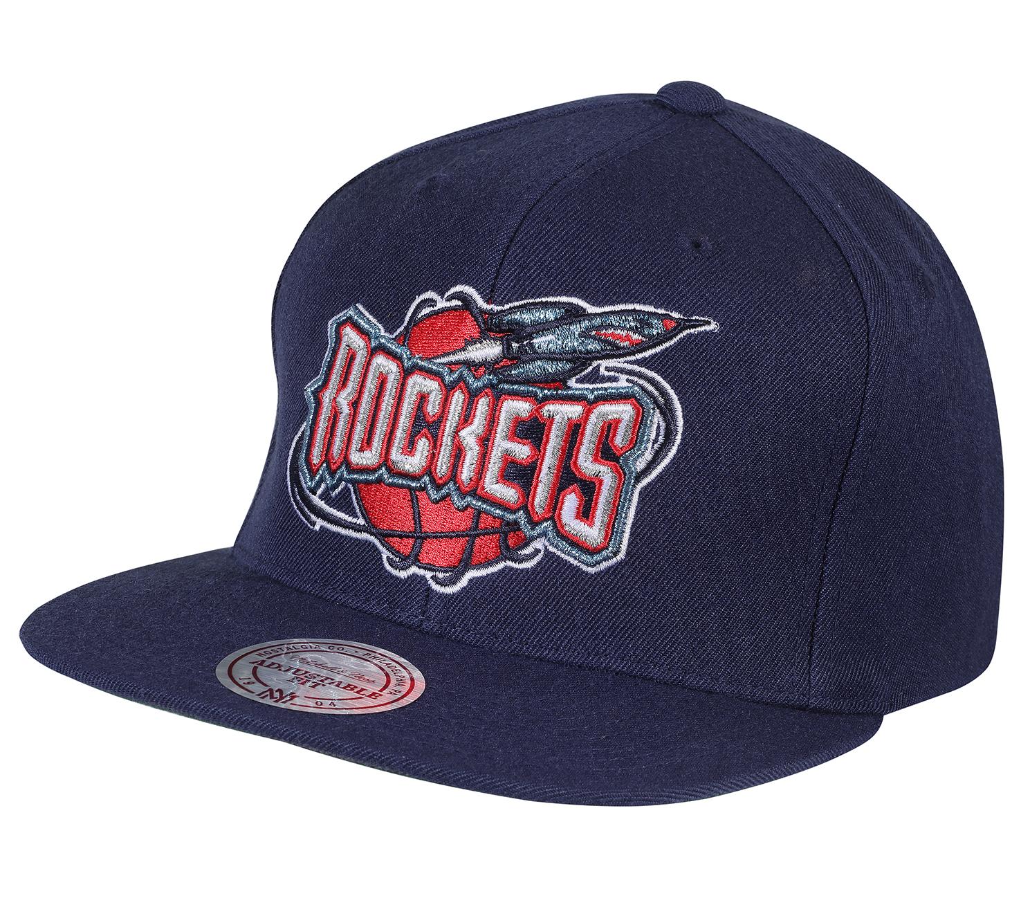 Mitchell & Ness - Wool Solid Snapback Houston Rockets - Navy - capstore.dk